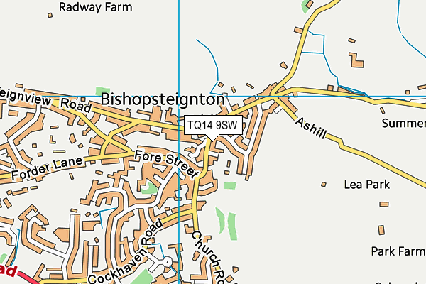 TQ14 9SW map - OS VectorMap District (Ordnance Survey) TQ14 9SW map - OS VectorMap District (Ordnance Survey)