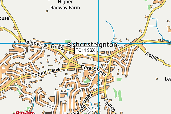 TQ14 9SX map - OS VectorMap District (Ordnance Survey) TQ14 9SX map - OS VectorMap District (Ordnance Survey)