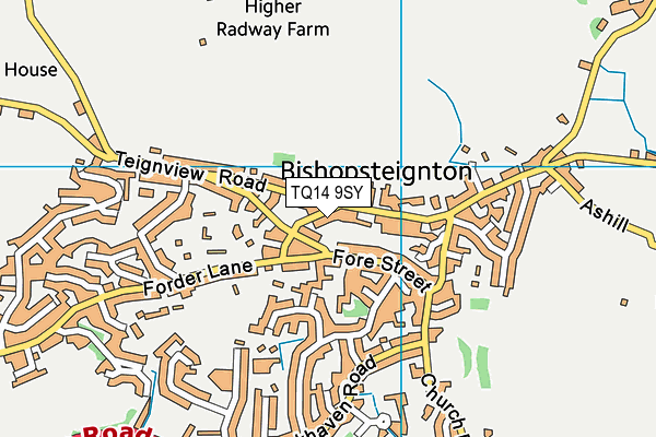TQ14 9SY map - OS VectorMap District (Ordnance Survey) TQ14 9SY map - OS VectorMap District (Ordnance Survey)