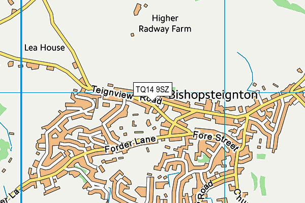 TQ14 9SZ map - OS VectorMap District (Ordnance Survey) TQ14 9SZ map - OS VectorMap District (Ordnance Survey)