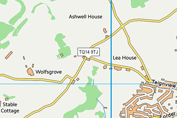 TQ14 9TJ map - OS VectorMap District (Ordnance Survey) TQ14 9TJ map - OS VectorMap District (Ordnance Survey)