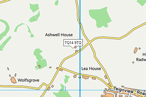 TQ14 9TQ map - OS VectorMap District (Ordnance Survey) TQ14 9TQ map - OS VectorMap District (Ordnance Survey)