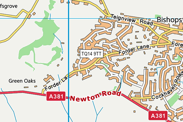 TQ14 9TT map - OS VectorMap District (Ordnance Survey)