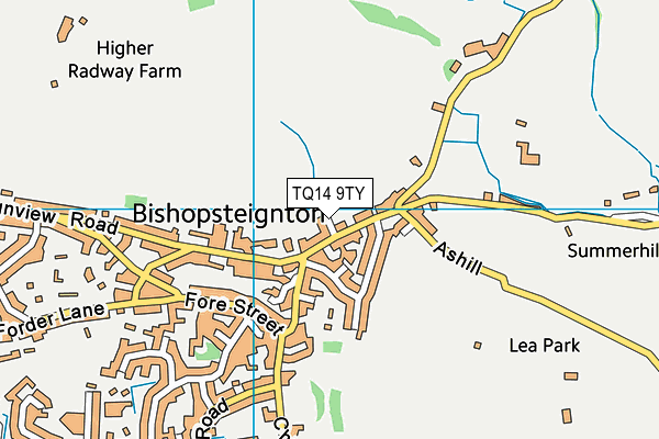 TQ14 9TY map - OS VectorMap District (Ordnance Survey) TQ14 9TY map - OS VectorMap District (Ordnance Survey)