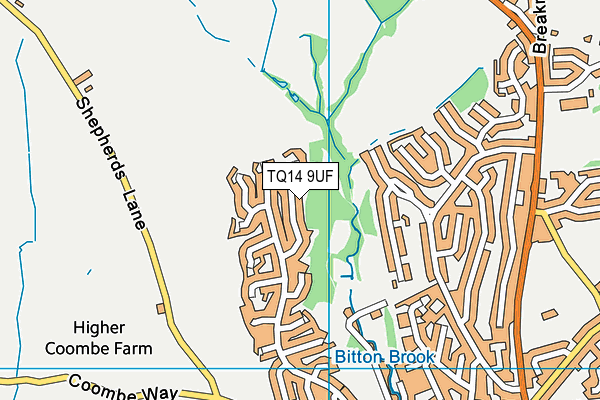 TQ14 9UF map - OS VectorMap District (Ordnance Survey) TQ14 9UF map - OS VectorMap District (Ordnance Survey)