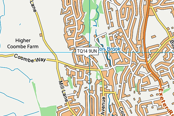 TQ14 9UN map - OS VectorMap District (Ordnance Survey) TQ14 9UN map - OS VectorMap District (Ordnance Survey)