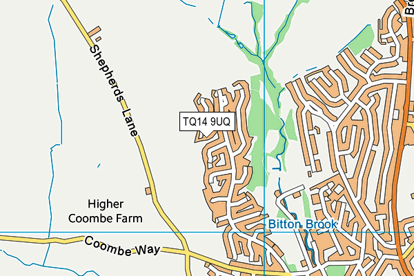 TQ14 9UQ map - OS VectorMap District (Ordnance Survey) TQ14 9UQ map - OS VectorMap District (Ordnance Survey)