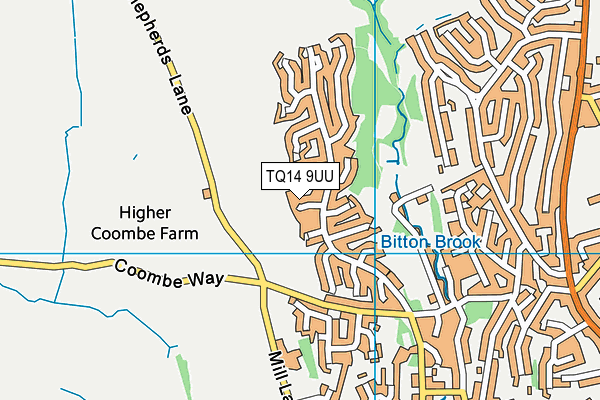 TQ14 9UU map - OS VectorMap District (Ordnance Survey) TQ14 9UU map - OS VectorMap District (Ordnance Survey)