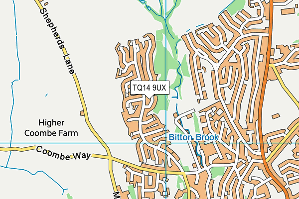 TQ14 9UX map - OS VectorMap District (Ordnance Survey) TQ14 9UX map - OS VectorMap District (Ordnance Survey)