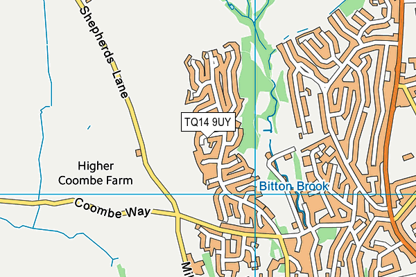 TQ14 9UY map - OS VectorMap District (Ordnance Survey) TQ14 9UY map - OS VectorMap District (Ordnance Survey)