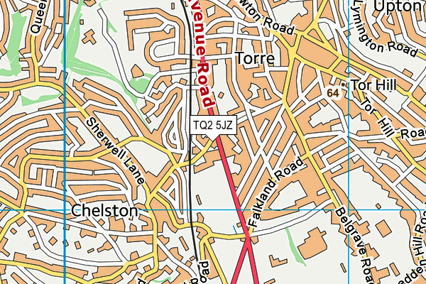 TQ2 5JZ map - OS VectorMap District (Ordnance Survey)