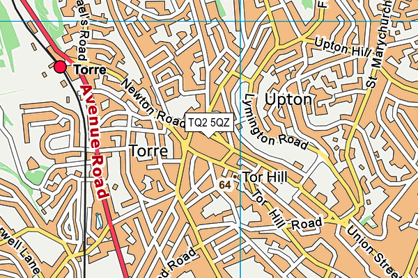 TQ2 5QZ map - OS VectorMap District (Ordnance Survey)