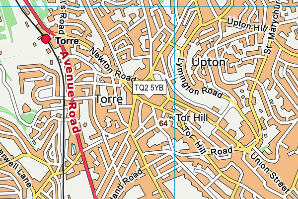 TQ2 5YB map - OS VectorMap District (Ordnance Survey)