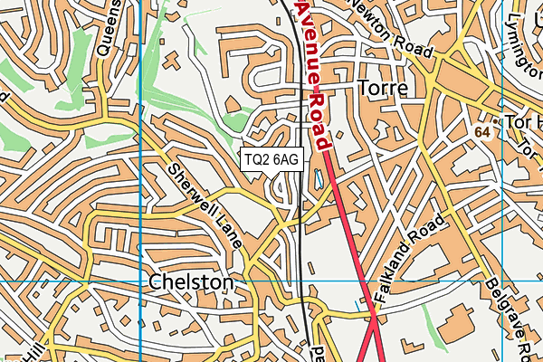 TQ2 6AG map - OS VectorMap District (Ordnance Survey)