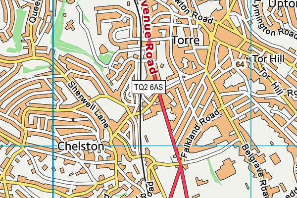 TQ2 6AS map - OS VectorMap District (Ordnance Survey)