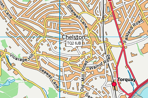TQ2 6JB map - OS VectorMap District (Ordnance Survey) TQ2 6JB map - OS VectorMap District (Ordnance Survey)