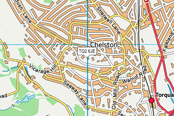 TQ2 6JE map - OS VectorMap District (Ordnance Survey)