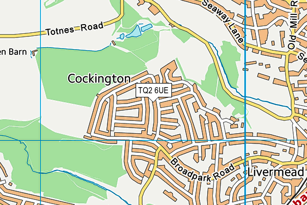 TQ2 6UE map - OS VectorMap District (Ordnance Survey)