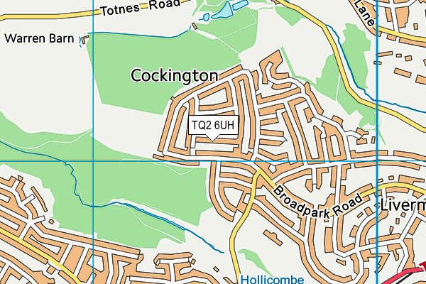 TQ2 6UH map - OS VectorMap District (Ordnance Survey)