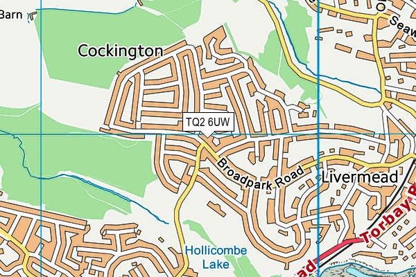 TQ2 6UW map - OS VectorMap District (Ordnance Survey)