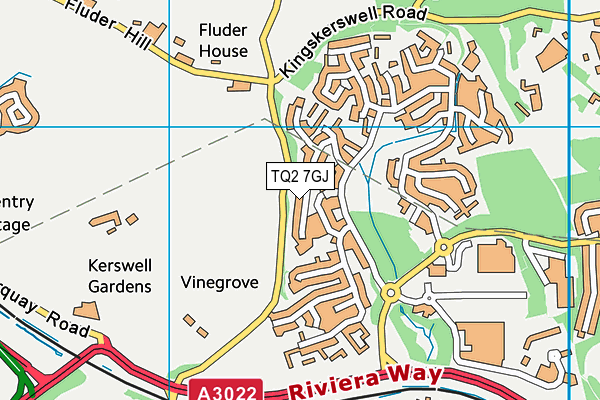 TQ2 7GJ map - OS VectorMap District (Ordnance Survey) TQ2 7GJ map - OS VectorMap District (Ordnance Survey)