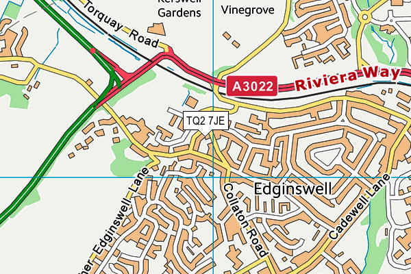 TQ2 7JE map - OS VectorMap District (Ordnance Survey) TQ2 7JE map - OS VectorMap District (Ordnance Survey)