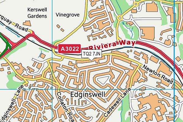 TQ2 7JN map - OS VectorMap District (Ordnance Survey) TQ2 7JN map - OS VectorMap District (Ordnance Survey)