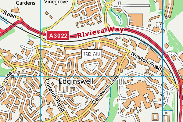 TQ2 7JU map - OS VectorMap District (Ordnance Survey)