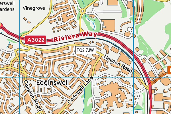 TQ2 7JW map - OS VectorMap District (Ordnance Survey) TQ2 7JW map - OS VectorMap District (Ordnance Survey)