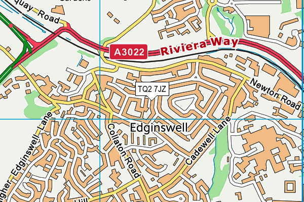 TQ2 7JZ map - OS VectorMap District (Ordnance Survey)