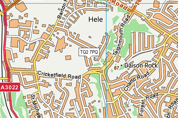 TQ2 7PQ map - OS VectorMap District (Ordnance Survey) TQ2 7PQ map - OS VectorMap District (Ordnance Survey)