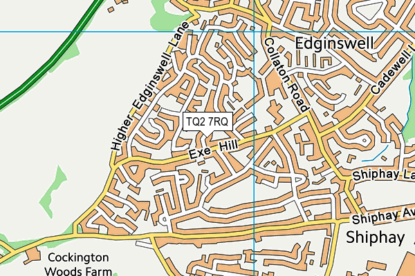 TQ2 7RQ map - OS VectorMap District (Ordnance Survey) TQ2 7RQ map - OS VectorMap District (Ordnance Survey)