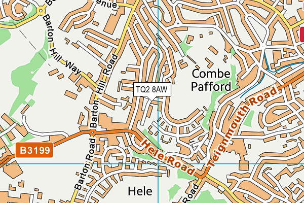 TQ2 8AW map - OS VectorMap District (Ordnance Survey)