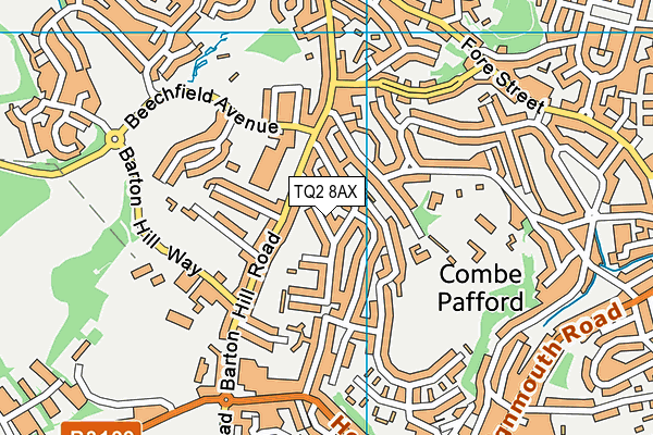 TQ2 8AX map - OS VectorMap District (Ordnance Survey)