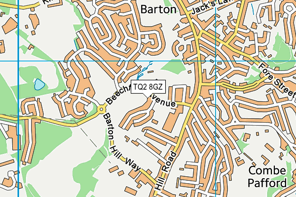 TQ2 8GZ map - OS VectorMap District (Ordnance Survey)