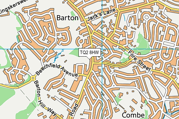 TQ2 8HW map - OS VectorMap District (Ordnance Survey)