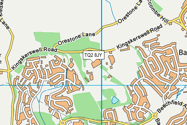 TQ2 8JY map - OS VectorMap District (Ordnance Survey) TQ2 8JY map - OS VectorMap District (Ordnance Survey)