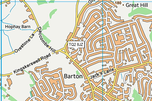 TQ2 8JZ map - OS VectorMap District (Ordnance Survey) TQ2 8JZ map - OS VectorMap District (Ordnance Survey)