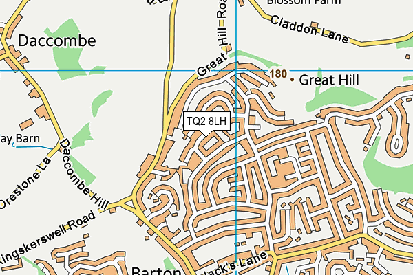 TQ2 8LH map - OS VectorMap District (Ordnance Survey) TQ2 8LH map - OS VectorMap District (Ordnance Survey)