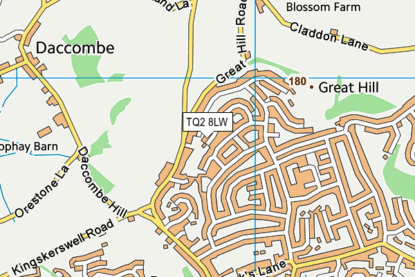 TQ2 8LW map - OS VectorMap District (Ordnance Survey) TQ2 8LW map - OS VectorMap District (Ordnance Survey)