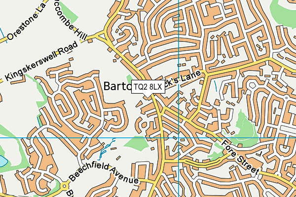 TQ2 8LX map - OS VectorMap District (Ordnance Survey) TQ2 8LX map - OS VectorMap District (Ordnance Survey)