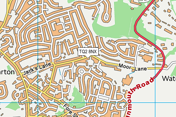 TQ2 8NX map - OS VectorMap District (Ordnance Survey) TQ2 8NX map - OS VectorMap District (Ordnance Survey)