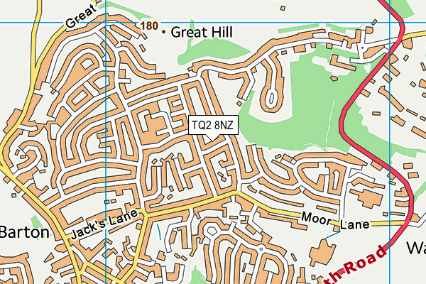 TQ2 8NZ map - OS VectorMap District (Ordnance Survey) TQ2 8NZ map - OS VectorMap District (Ordnance Survey)