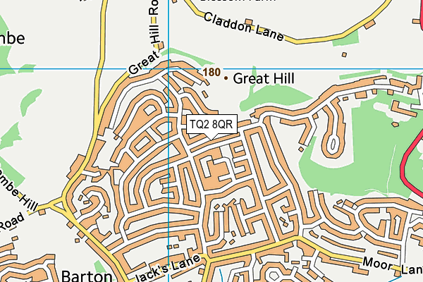 TQ2 8QR map - OS VectorMap District (Ordnance Survey) TQ2 8QR map - OS VectorMap District (Ordnance Survey)