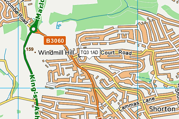 TQ3 1AD map - OS VectorMap District (Ordnance Survey) TQ3 1AD map - OS VectorMap District (Ordnance Survey)