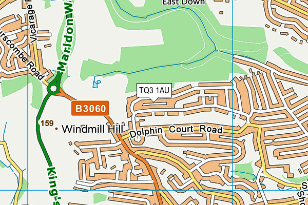 TQ3 1AU map - OS VectorMap District (Ordnance Survey)