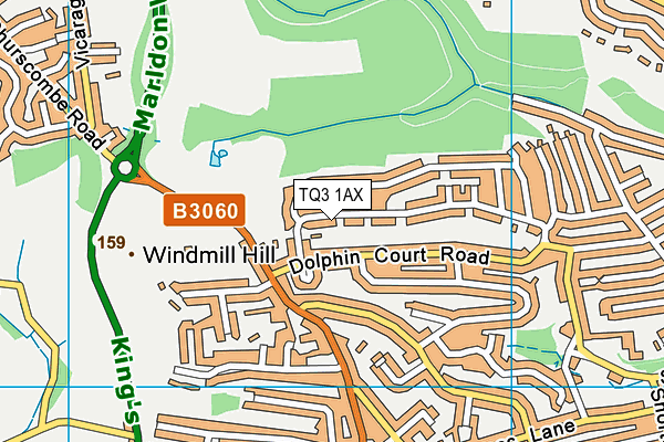 TQ3 1AX map - OS VectorMap District (Ordnance Survey) TQ3 1AX map - OS VectorMap District (Ordnance Survey)