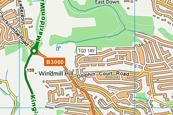 TQ3 1AY map - OS VectorMap District (Ordnance Survey) TQ3 1AY map - OS VectorMap District (Ordnance Survey)