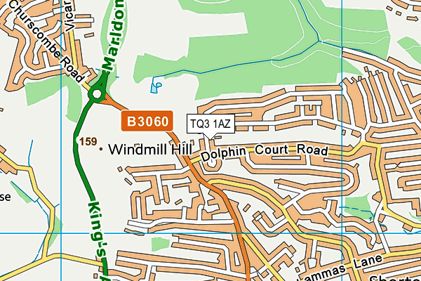 TQ3 1AZ map - OS VectorMap District (Ordnance Survey)