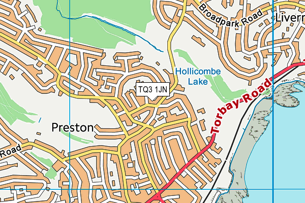 TQ3 1JN map - OS VectorMap District (Ordnance Survey)